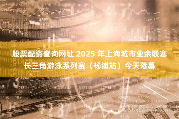 股票配资查询网址 2025 年上海城市业余联赛长三角游泳系列赛（杨浦站）今天落幕